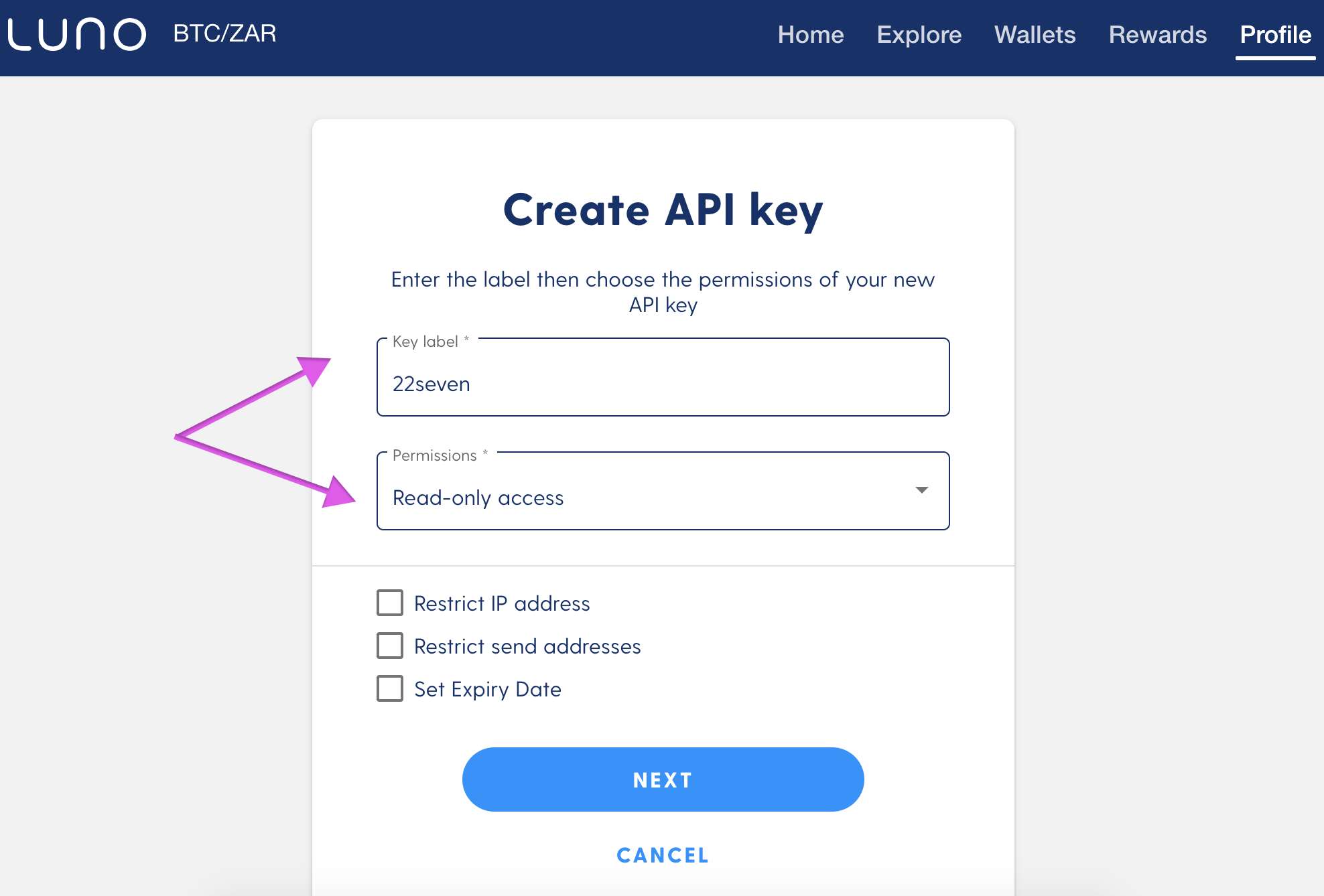 How to check my bitcoin address on luno